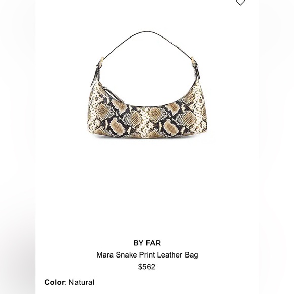 NEW By Far Leather Snakeskin Pattern Y2K Style Shoulder Bag - Picture 3 of 13